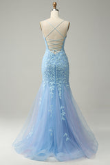 Purple Violet Lace Applique Prom Dress Long Mermaid Evening Gown UK - MyChicDress