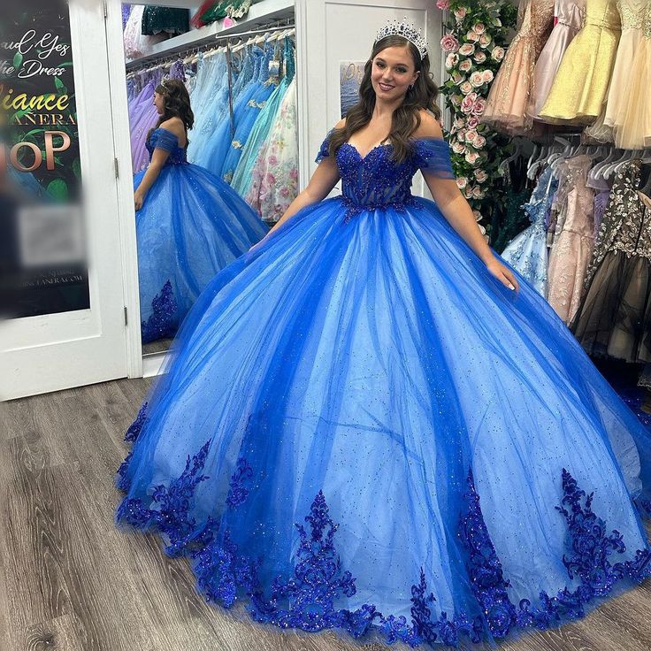 Royal Blue Quinceanera Dresses Beading Sweet 16 Party Vestido De 15 Anos Mychicdress