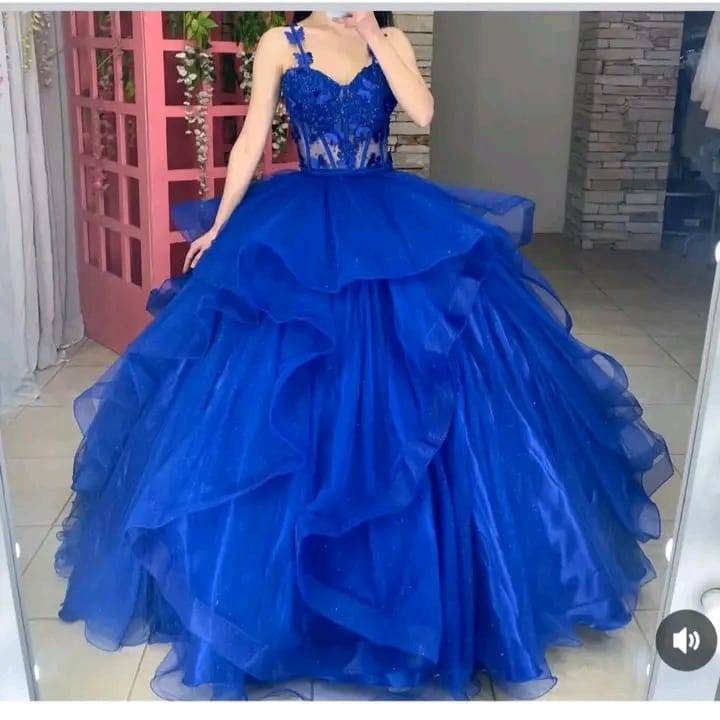 Corset Navy Blue Quinceanera Dresses Ruffles Sweet 16 Party Gown