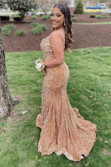 Sequins Mermaid UK Evening Dress Spaghetti Straps Formal Dress - MyChicDress