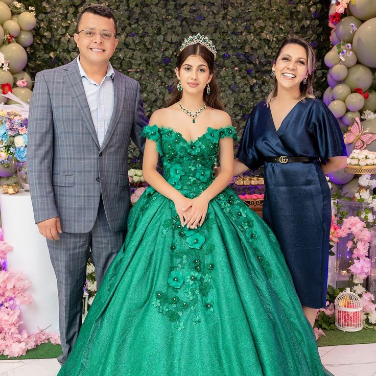 Sexy Emerald Green Quinceanera Dresses 3D Flowers Off the Shoulder Sequins Sweet 16