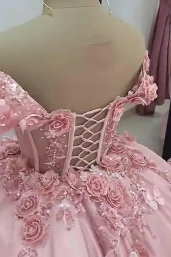 Champagne Floral Sequined Mini Hoco Dress Off-Shoulder Cocktail Dress