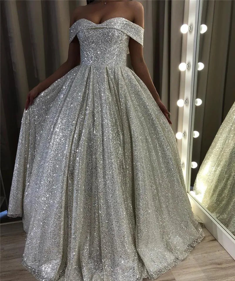 Silver Sequin Wedding Dresses