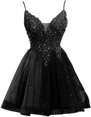 Short Lace Champagne Homecoming Dress V Neck Tulle Quinceanera Dama Dresses - MyChicDress