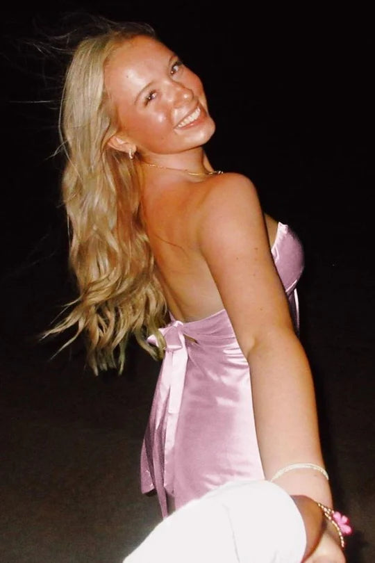 Sweetheart Aqua Silk Satin Cheap Homecoming Dress Open Back