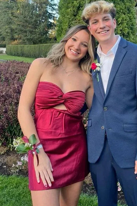 Sweetheart Aqua Silk Satin Cheap Homecoming Dress Open Back
