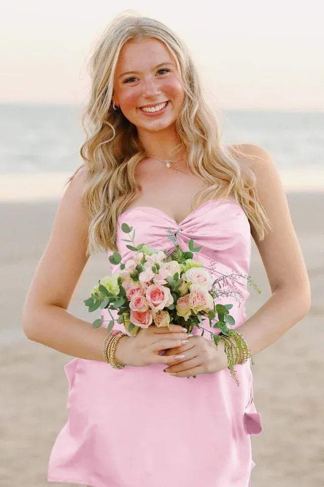 Sweetheart Aqua Silk Satin Cheap Homecoming Dress Open Back