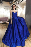 Sweetheart Shiny Sequin Prom Dresses Royal Blue A Line Evening Dress UK