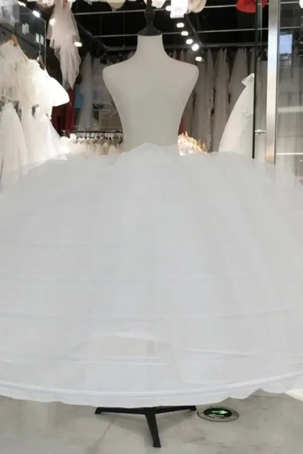 Women Crinoline Petticoat Bride Quinceanera Dress Fluffy 7 Steel 2 Gauze Rings