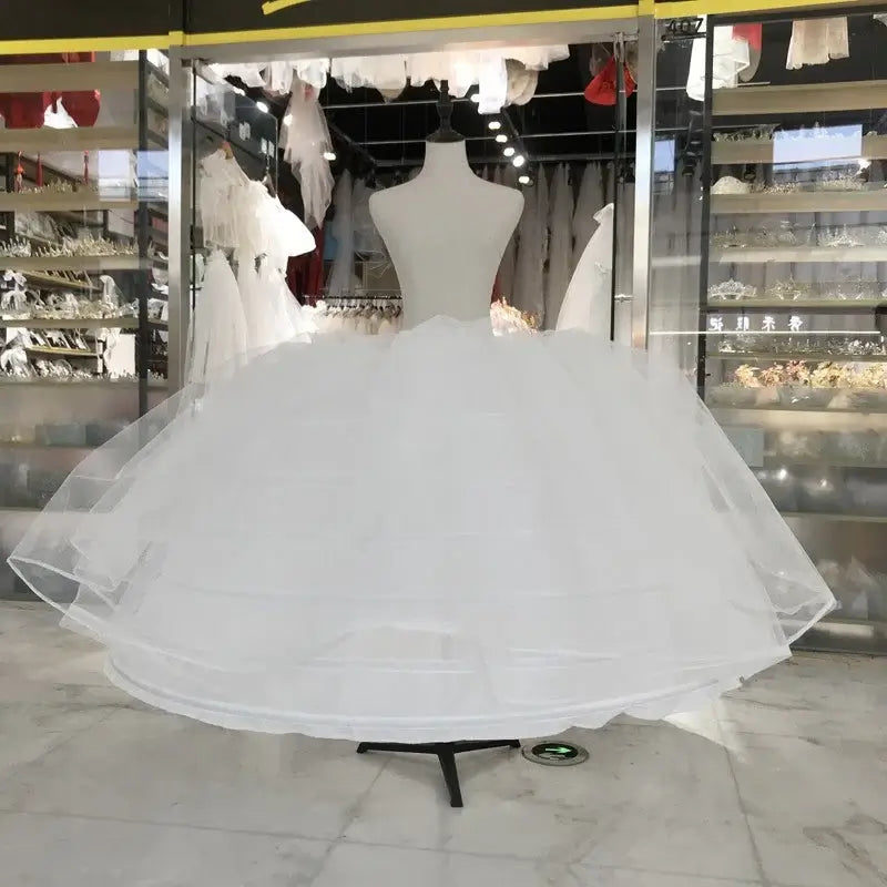 Women Crinoline Petticoat Bride Quinceanera Dress Fluffy 7 Steel 2 Gauze Rings