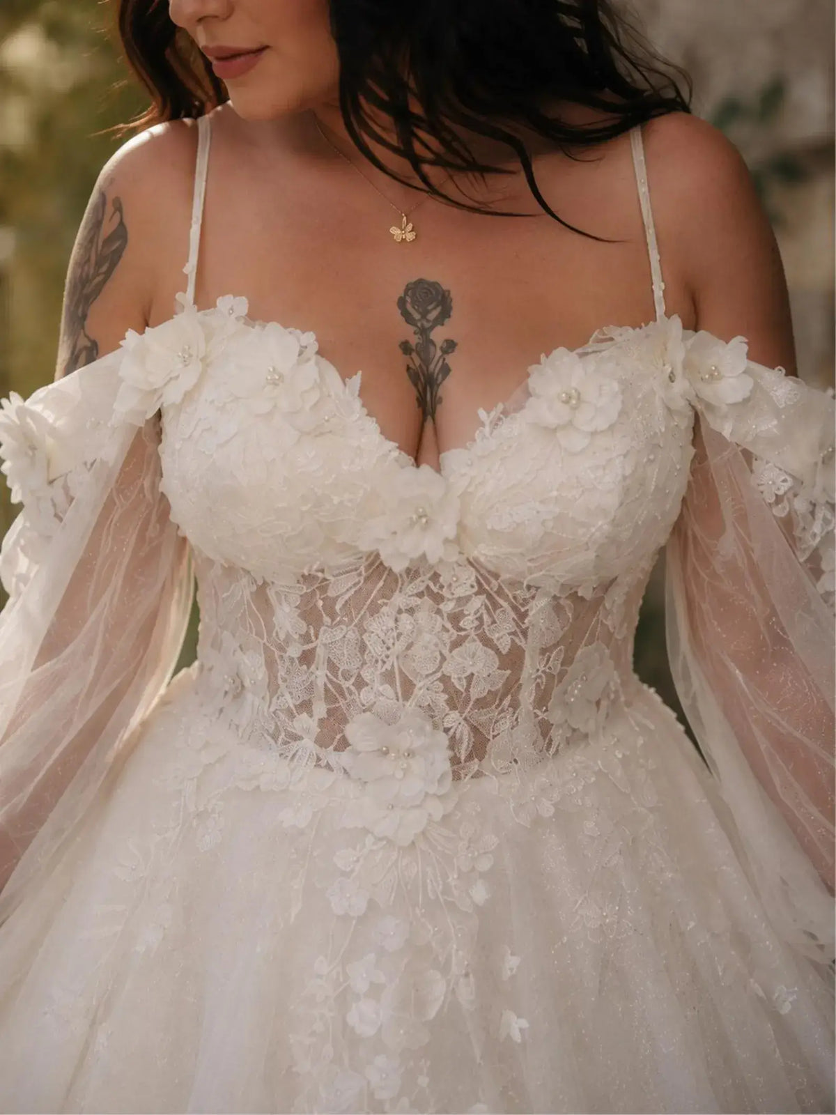 A Line Black Beach Wedding Dresses Trends Lace Tulle Long Sleeves