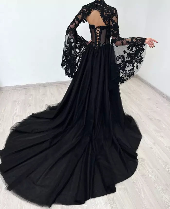 black lace jacket for wedding dress 1950s-60s Black Lace Party Dress and Jacket Miranda's Vintage Bridal