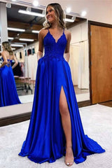 A-line Red Lace Applique Formal Dress Spaghetti Straps Corset Back
