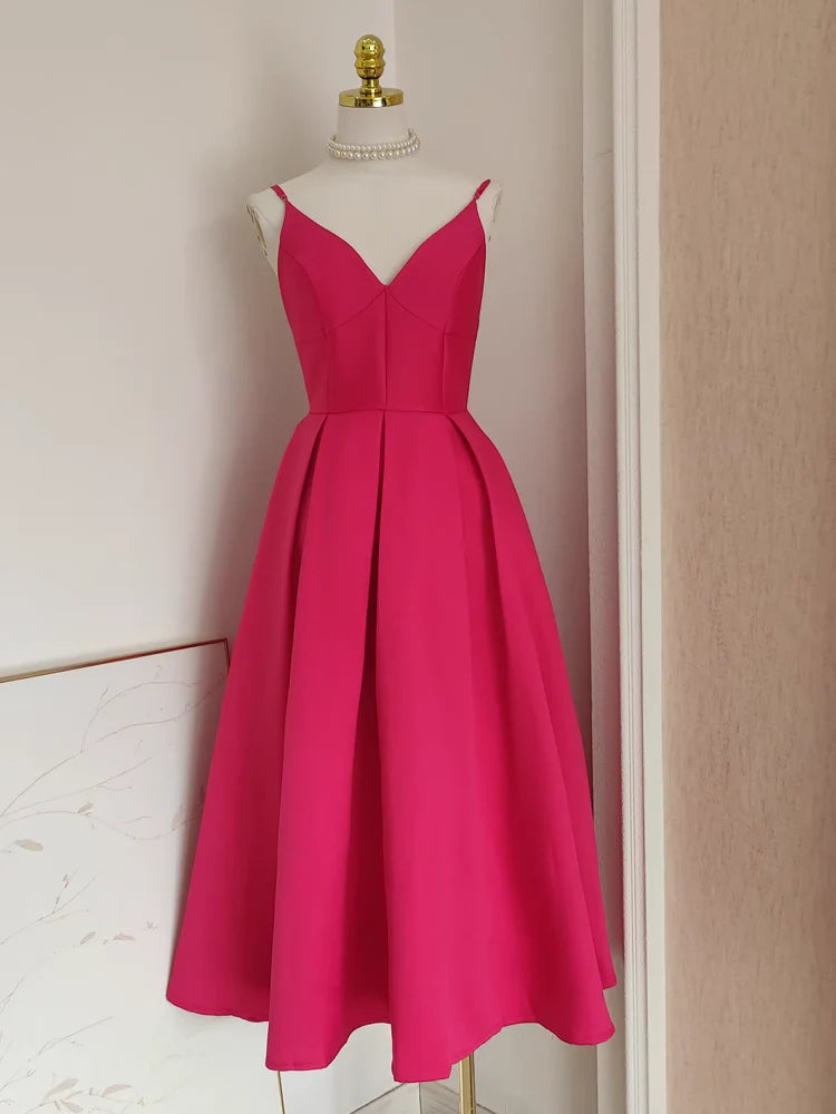 A line Little hot pink Guest Dress for Wedding Women Birthday Dresses Mychicdress