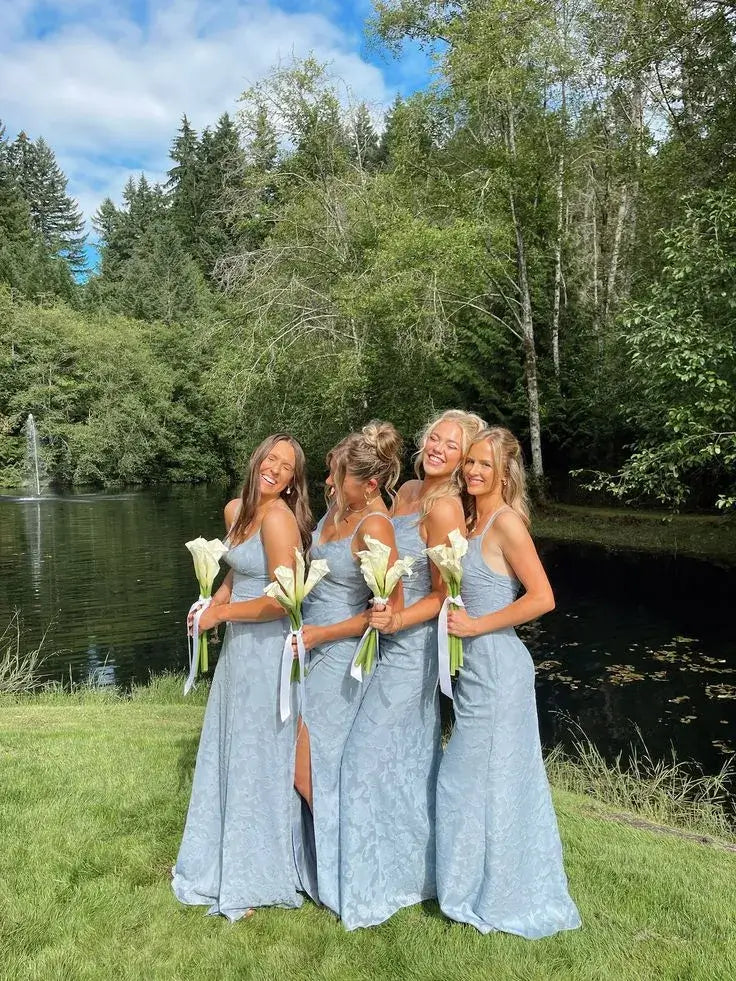  light blue sleeveless maxi dresses