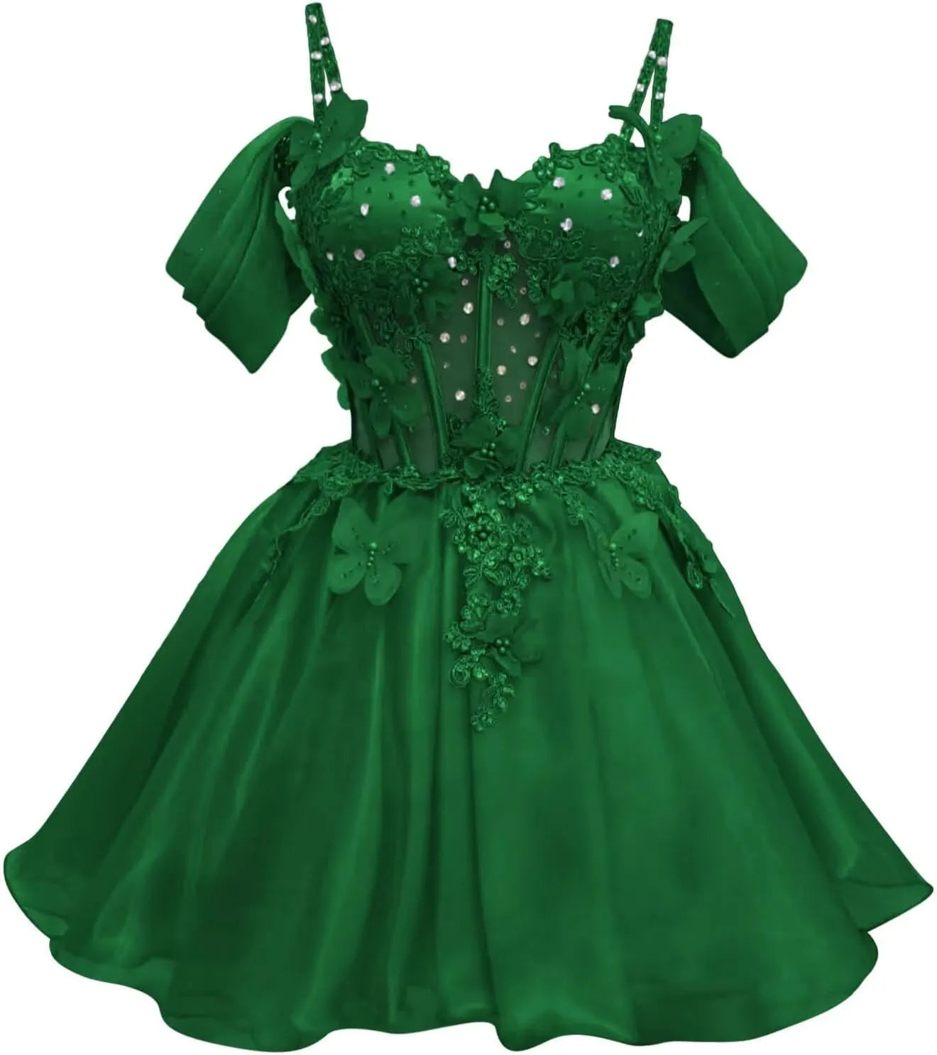 A Line Mini Homecoming Dresses 3D Butterfly Short DAMA Dresses for Quince