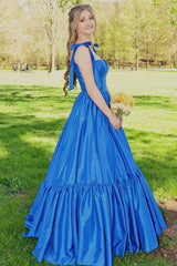 A-Line Hot Pink Prom Dress 2025 Satin Sweetheart with Bow Straps