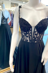 A-line Sage Green Prom Dress Lace Chiffon Evening Dress Long