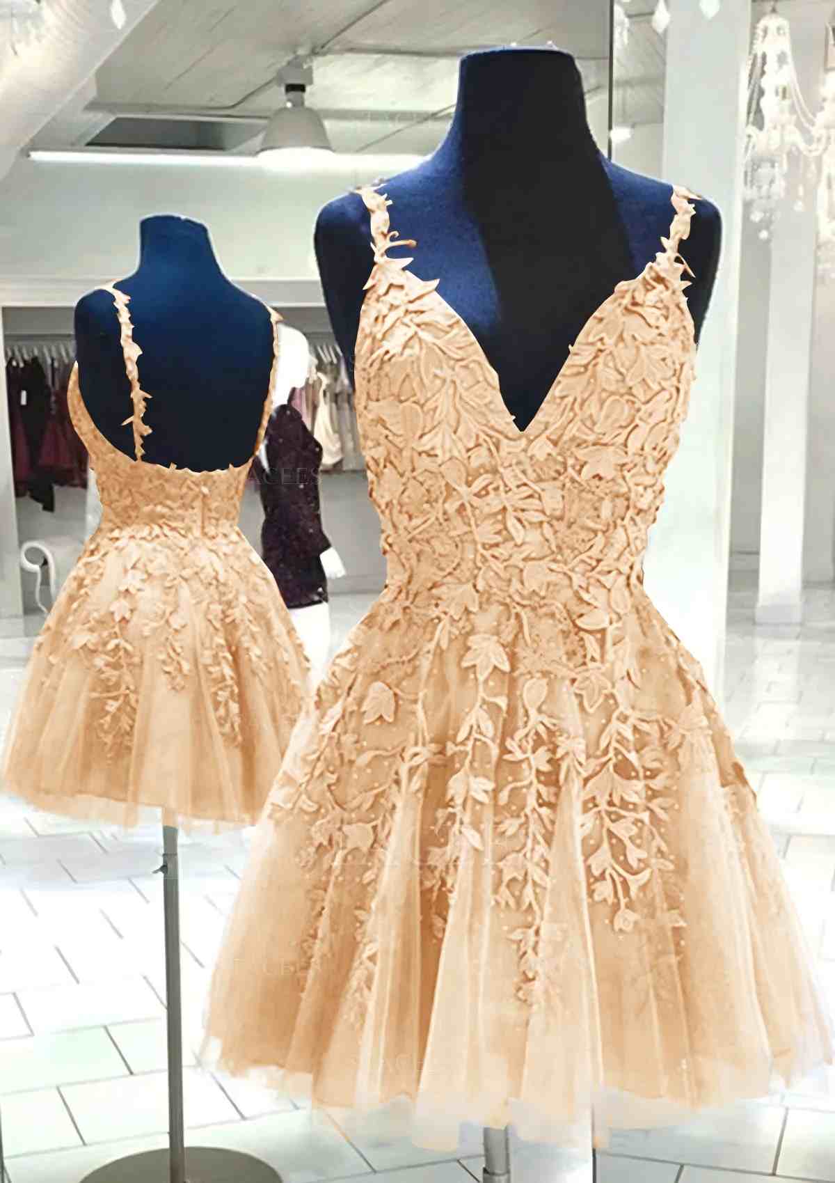 A Line V Neck Purple Homecoming Dress Cheap Lace Short Graduation Dress