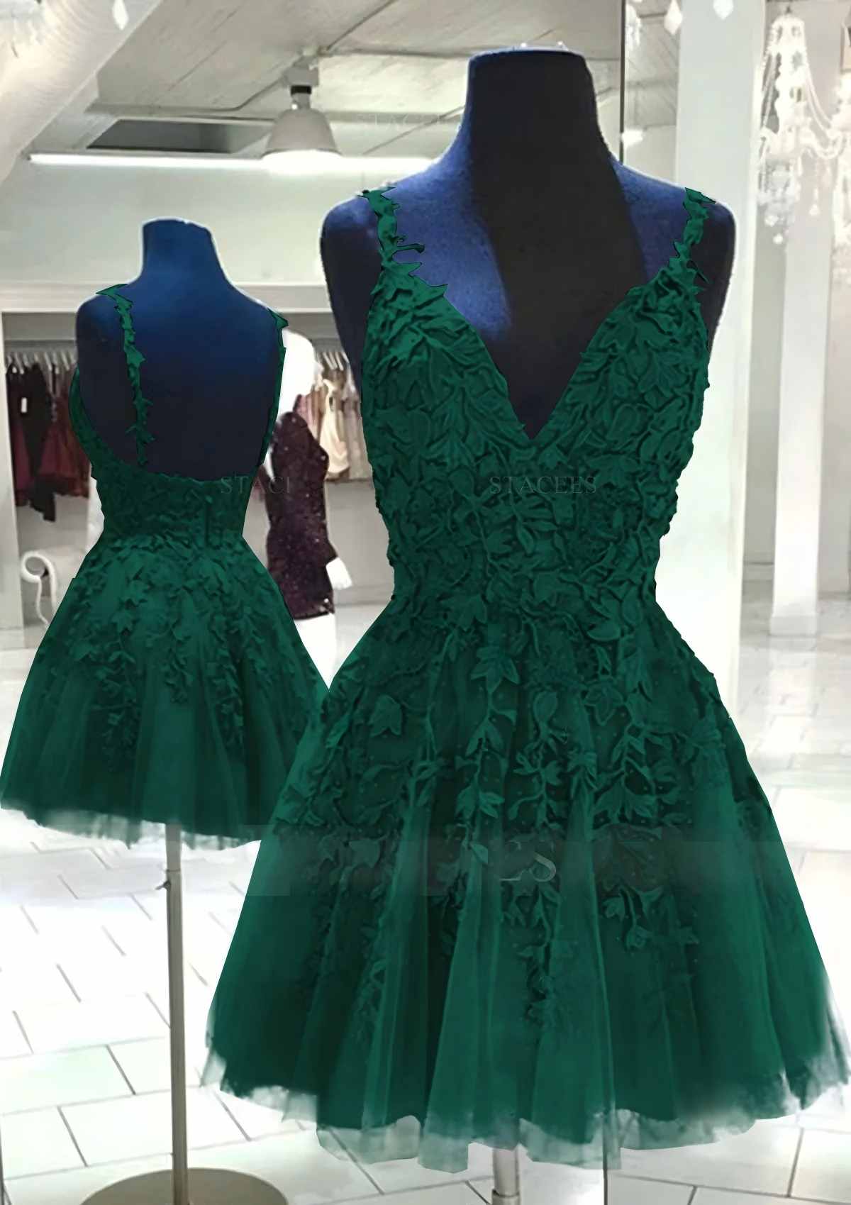 A Line V Neck Purple Homecoming Dress Cheap Lace Short Graduation Dress