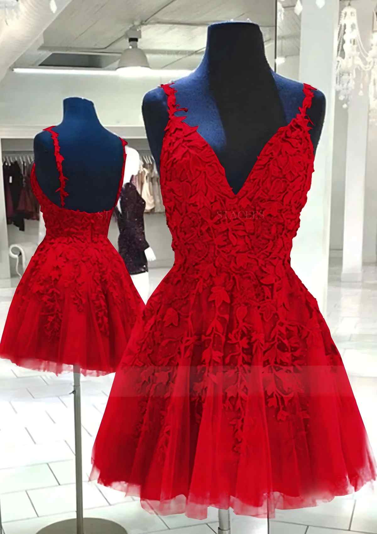 A Line V Neck Purple Homecoming Dress Cheap Lace Short Graduation Dress