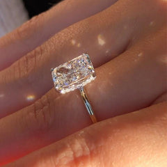 Affordable Emerald Cut Engagement Ring Sona Simulated Diamond Mychicdress