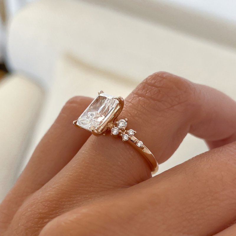 Affordable Radiant Cut Yellow Gold Engagement Ring for Women Mychicdress