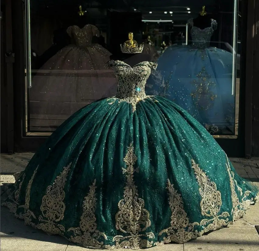 Ball Gown Royal Blue Quinceanera Dresses Silver Applique Sweet 15 Dress