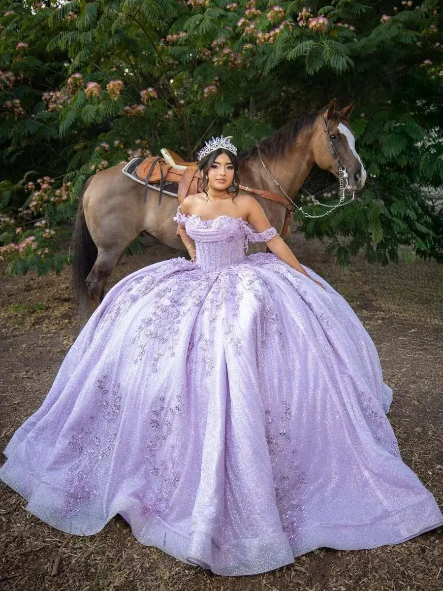 Ball Gowns lilac 15 Quince Dress Lace Princess Birthday Party XV Dress