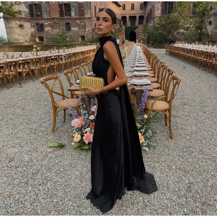 Vestido de novia de satn verde con lazo negro y cuello halter MyChicDress Vestido de novia de satn verde con lazo negro y cuello halter MyChicDress