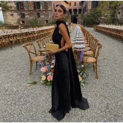 black-satin-black-tie-wedding-guest-dress-halter-maxi-dress-mychicdress