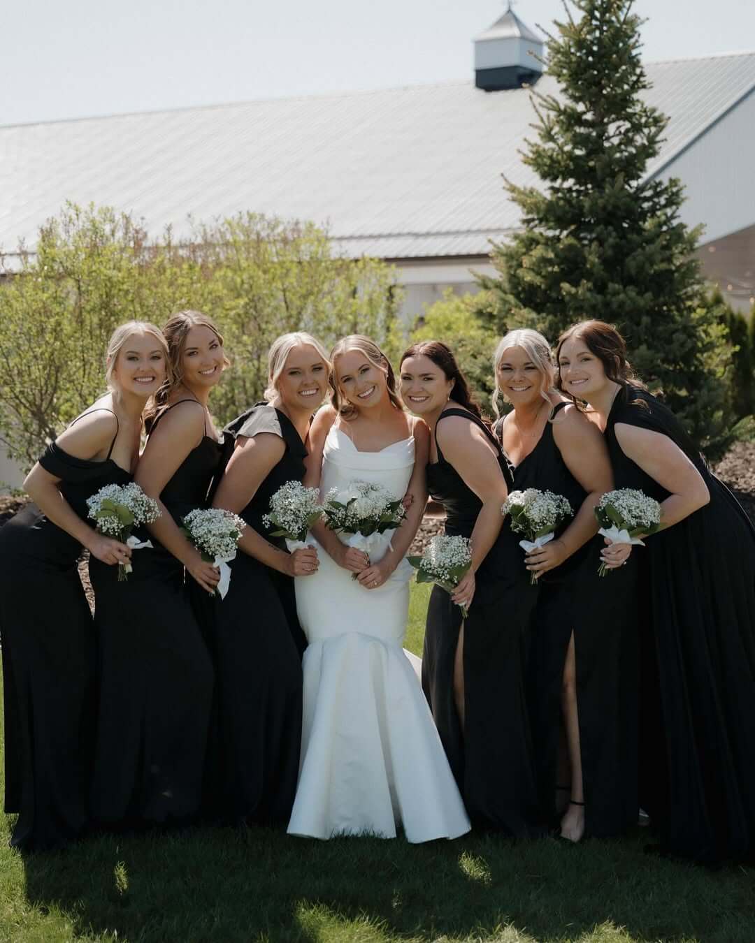 Black Mismatched Bridesmaid Dresses Satin for Beach Wedding
