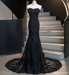 Long Lace Fitted Mermaid Black Wedding Dresses Corset with Cape - MyChicDress