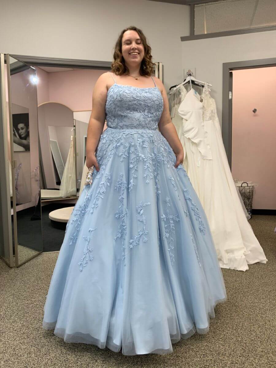 Vestidos de fiesta con apliques de encaje azul real, corte A, largos, estilo británico, para noche