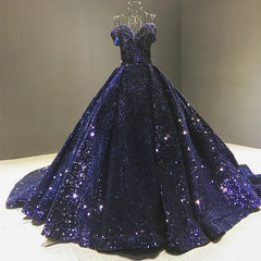 Emerald Green Quinceanera Dresses Sequin Ball Gown Off the Shoulder Wedding Dress