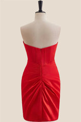Bodycon Mini Party Dress Red Short Hoco Dress
