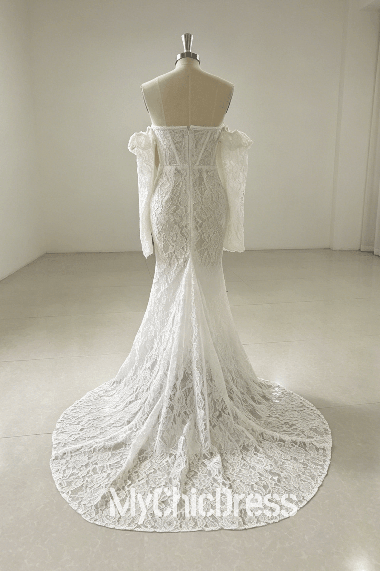 White lace wedding dress 