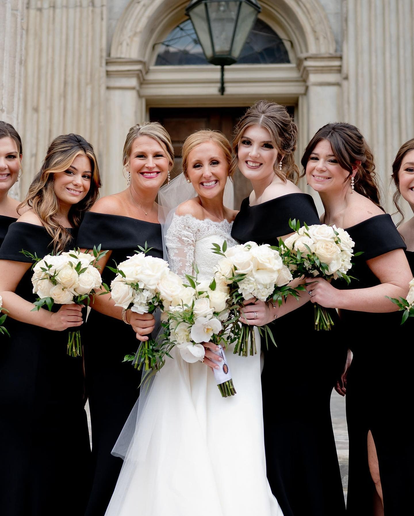Cheap Black Satin Bridesmaid Dress Off the Shoulder with Slit