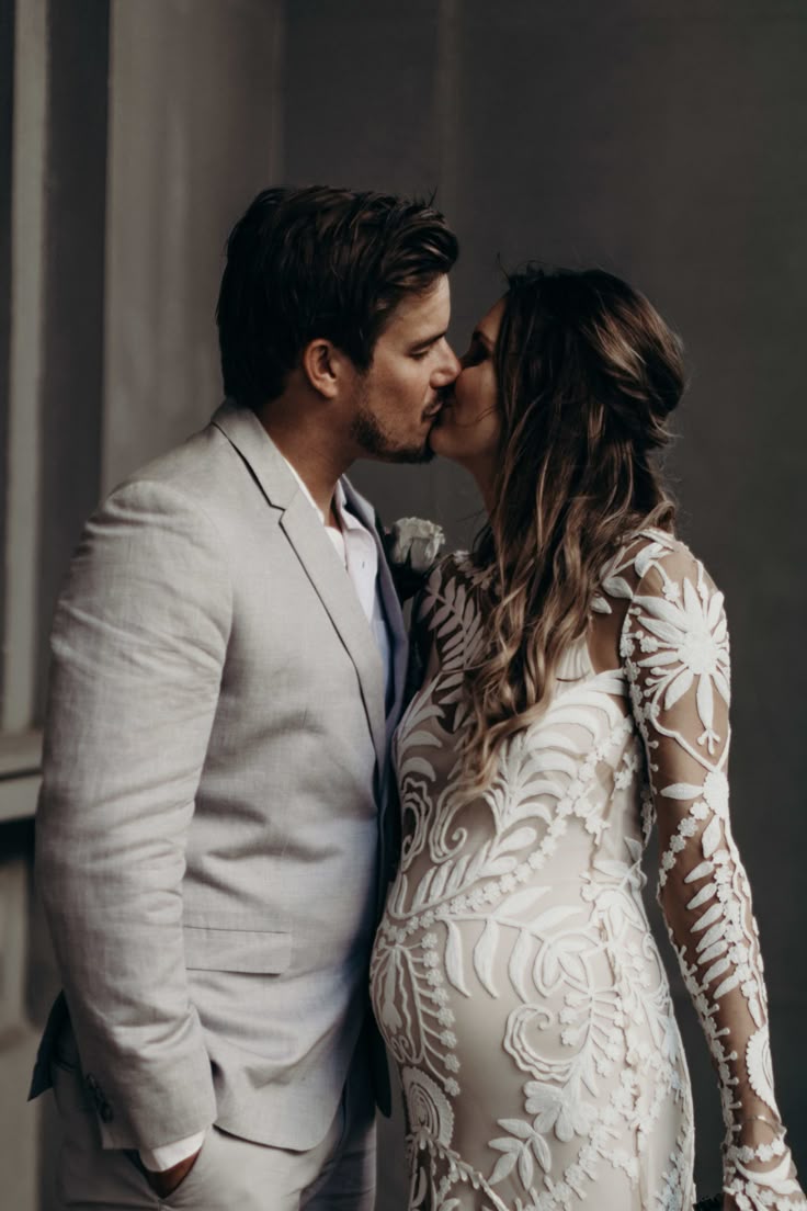 Cheap Boho Lace Maternity Wedding Dress Lace Long Sleeves