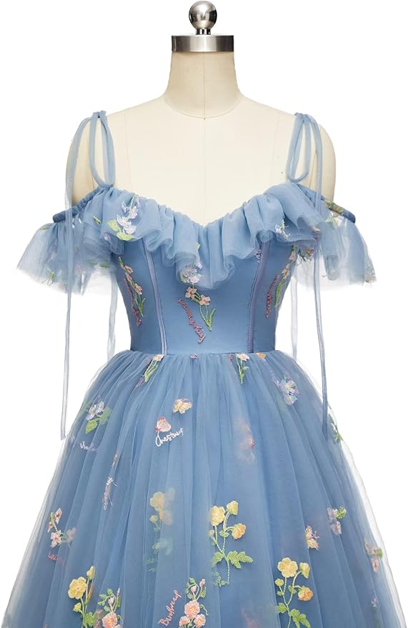 Cheap Green Floral Hoco Dresses A-Line Tulle Sweet 16 Dress with Straps