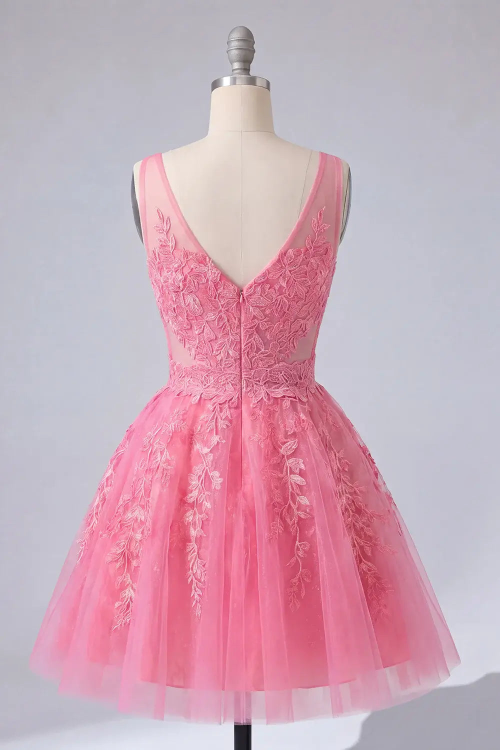 cheap lace homecoming dress hot pink