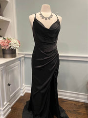 Cheap Long Chiffon Black Formal Dress for Wedding Guests