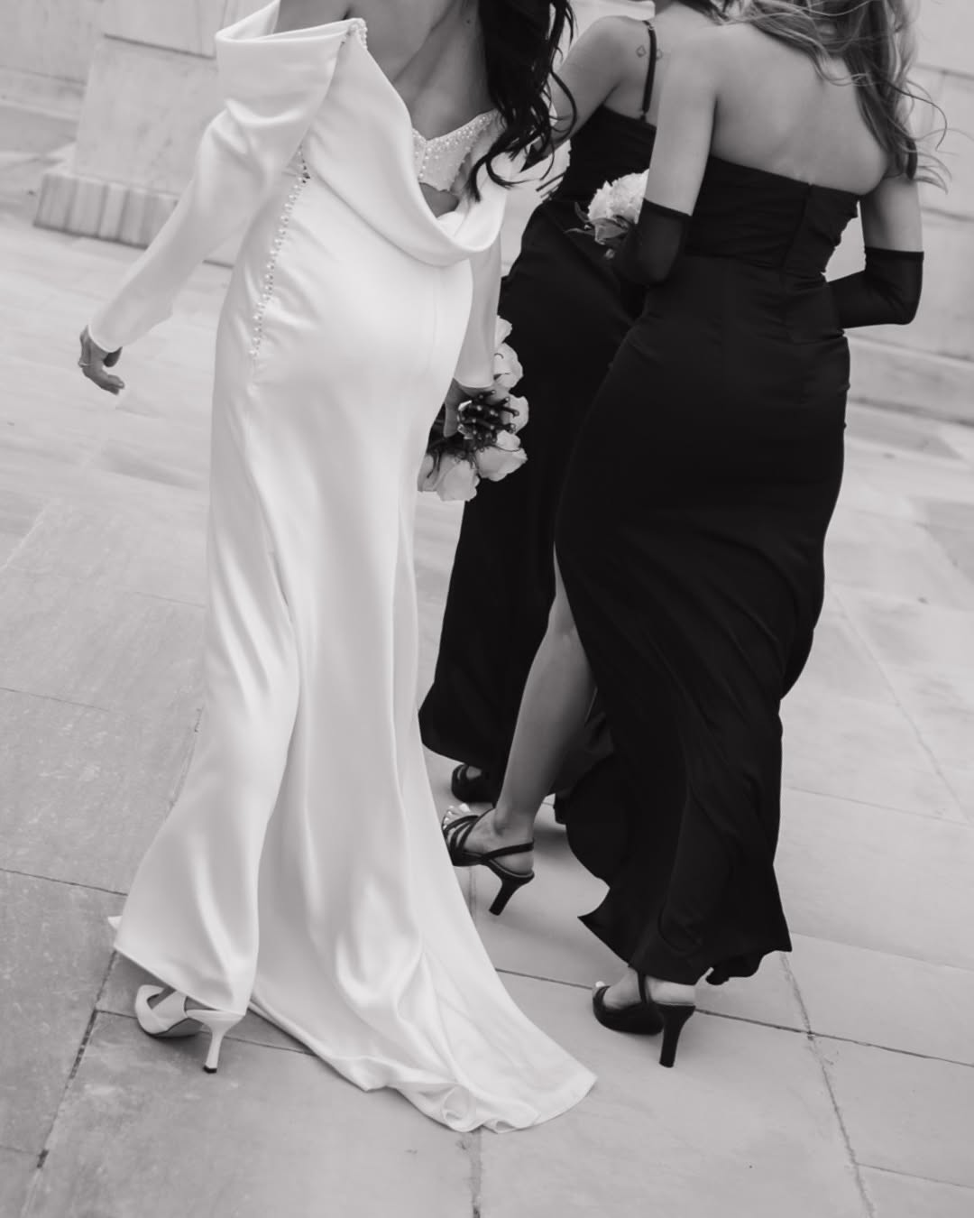 Cheap Mismatched Black Bridesmaid Dress Elastic Satin for Wedding