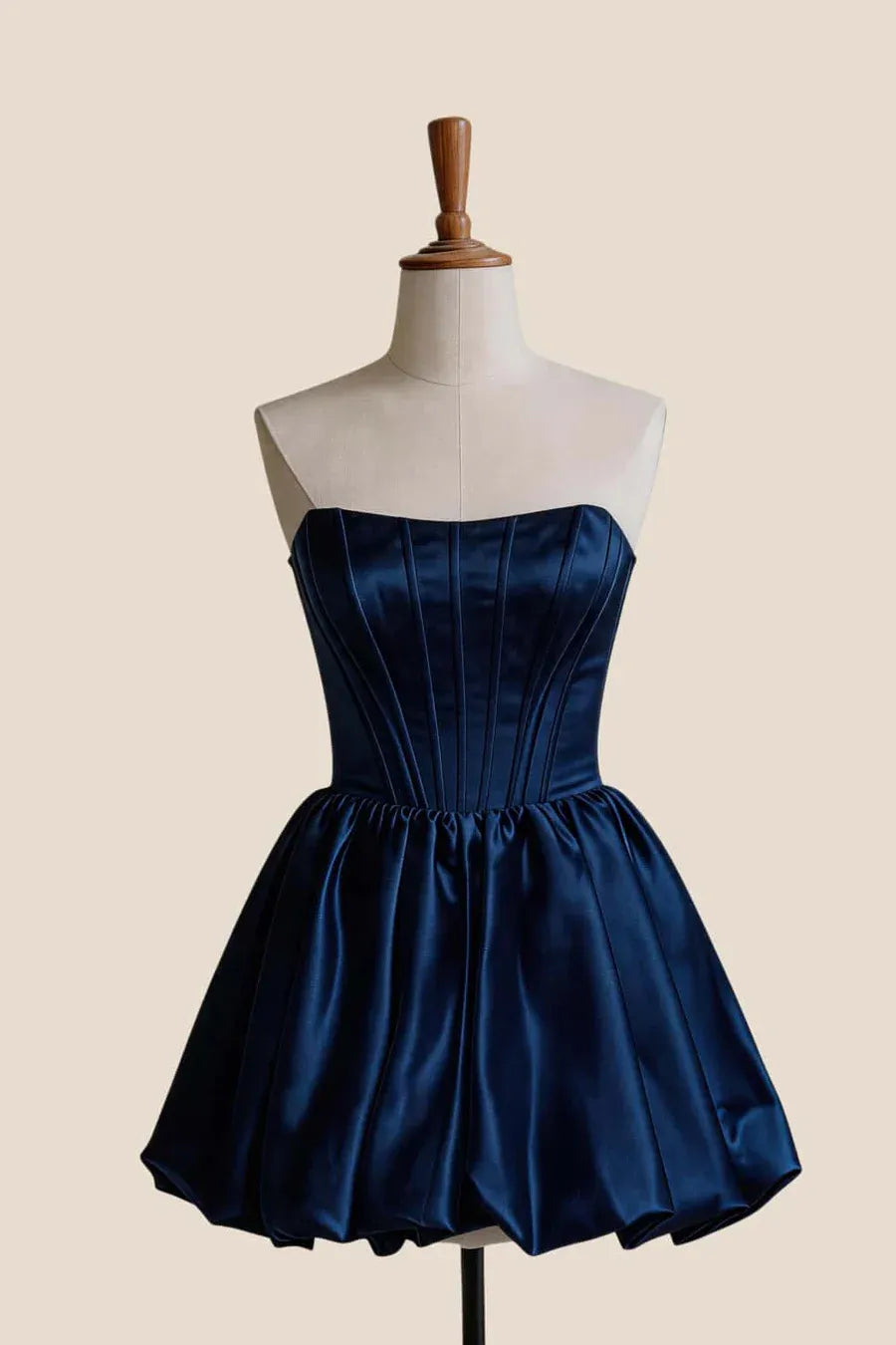 Cheap Butter Yellow Short Bubble Dress for Homecoming Satin Strapless