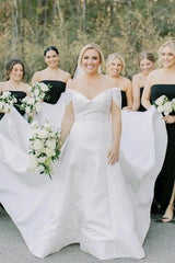 Cheap Strapless Black Bridesmaid Dress Long with Slit