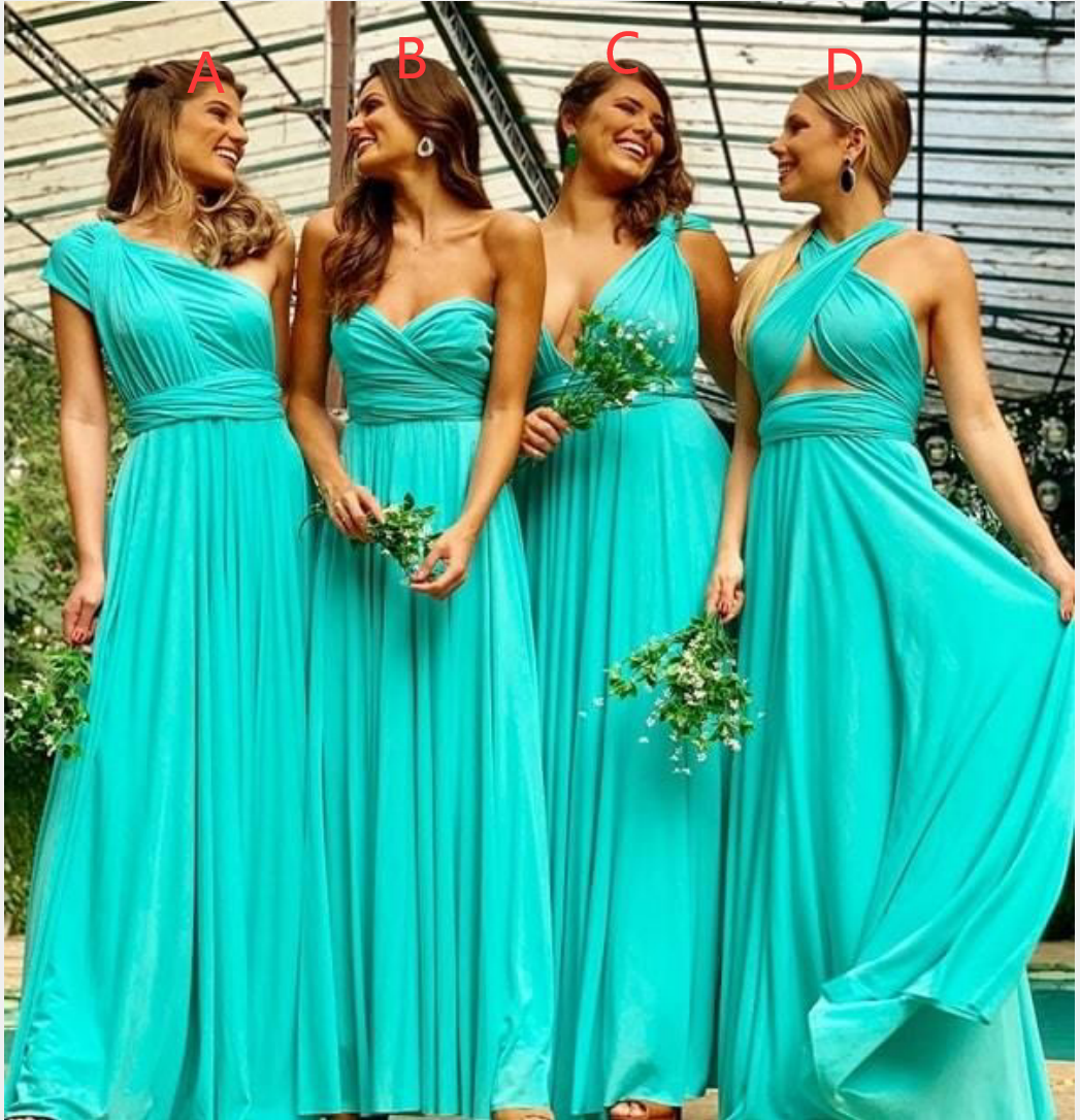 Convertible Turquoise Bridesmaid Dresses