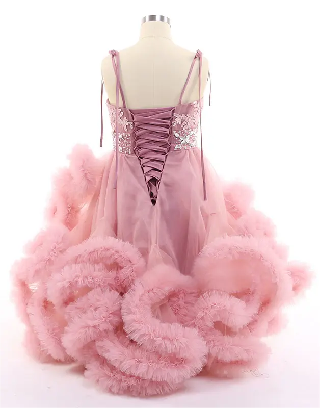 Cloud Flower Girls Dresses for Weddings Party Tulle Kids Birthday Gowns