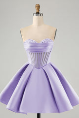 Corset Sage Green Hoco Dress Strapless Tight with Beading