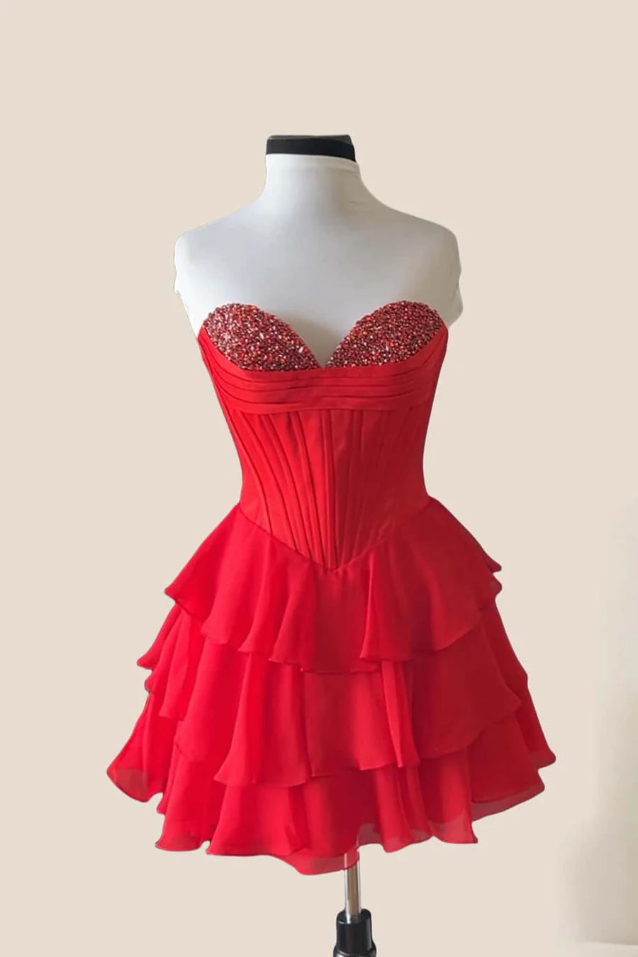 Sweetheart Navy Blue Homecoming Dress Corset Short Beaded Ruffle Dress