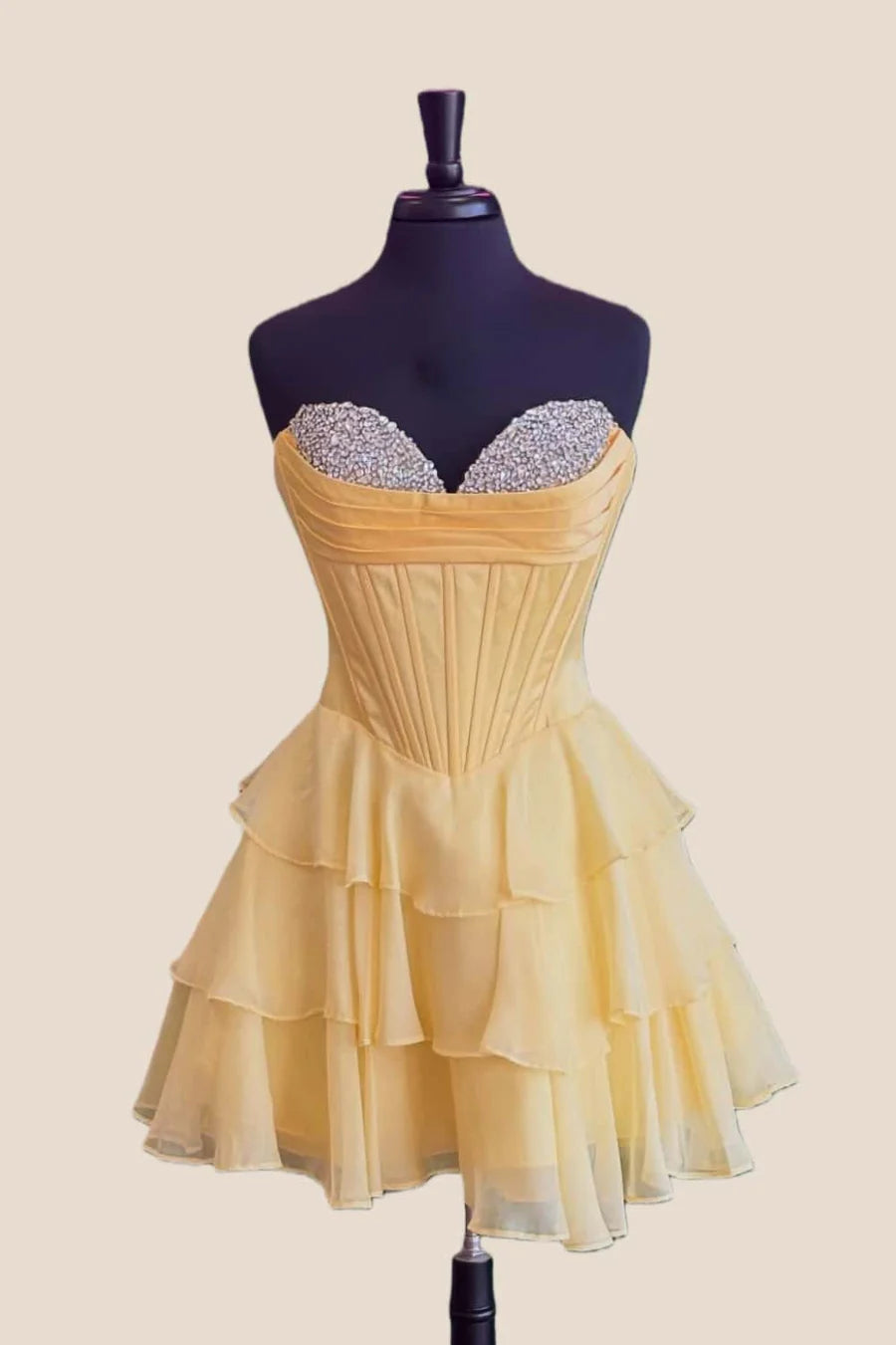 Sweetheart Navy Blue Homecoming Dress Corset Short Beaded Ruffle Dress